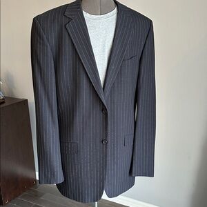 Classic Black Pinstripe Men's Blazer